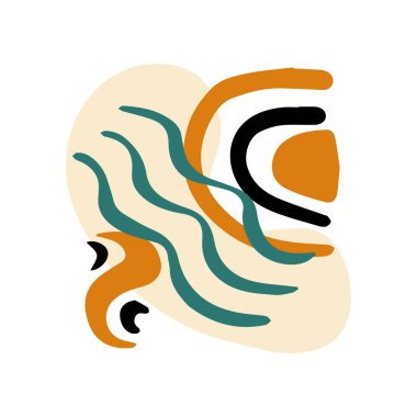 Şirin vektör soyut şekli. El çizimi karalama