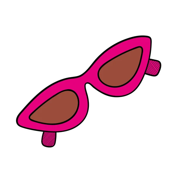 Icône doodle lunettes de soleil rose isolé sur blanc — Image vectorielle