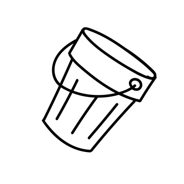 Secchio di sabbia. Illustrazione dello scarabocchio disegnato a mano vettoriale — Vettoriale Stock