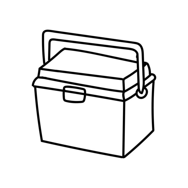Cooler bag icon in doodle style vector