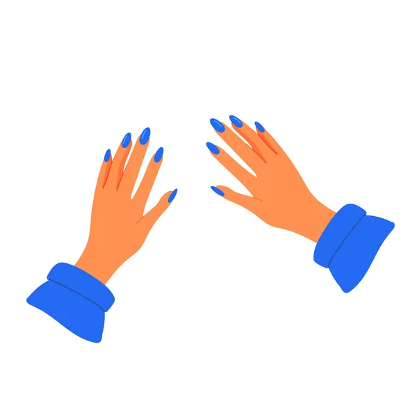 Жіночі руки з елегантним манікюрним лаком для нігтів — стоковий вектор