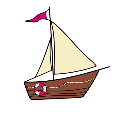 Gemi Hattı Simgesi Beyaz Arkaplanda İzole Edildi