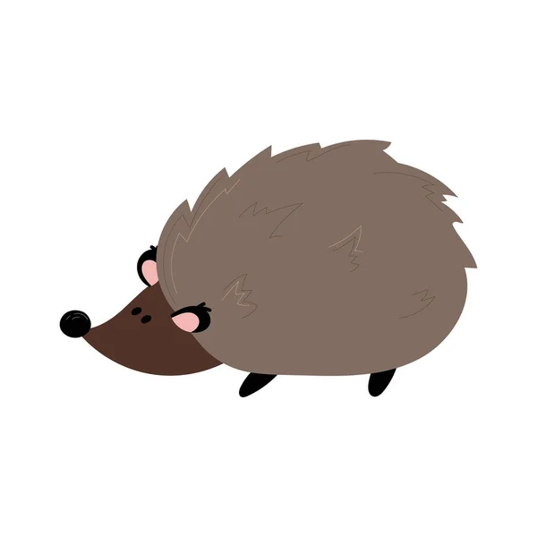 Cute little hedgehog icon vector. Brown hedgehog — Stock Vector