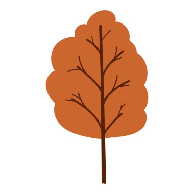 Turuncu yapraklı sonbahar ağacı vektör resmi 