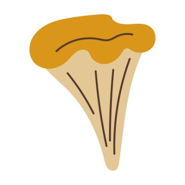 Chanterelle mantarı düz orman elementi ico