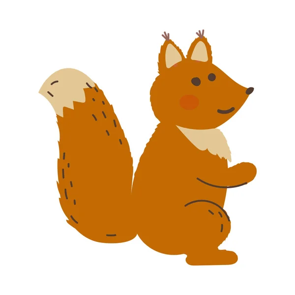 Mignon écureuil dessiné à la main icône. animaux des bois — Image vectorielle