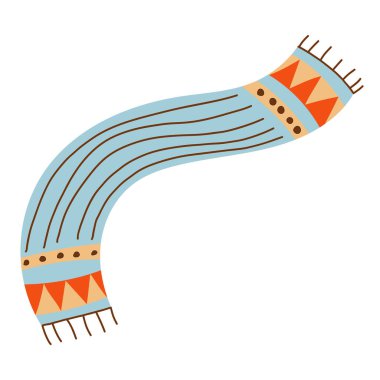 Süslü mavi eşarbın vektör çizimi