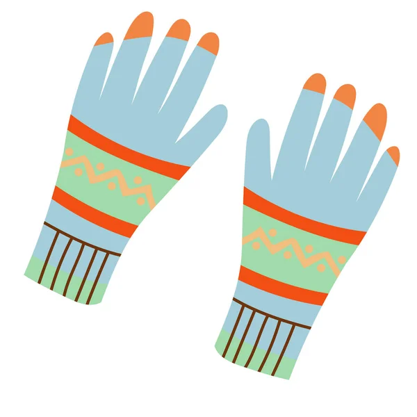 Guantes multicolores dibujados a mano estilo plano — Vector de stock