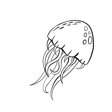 El yapımı denizanası. Vektör doodle biçim simgesi