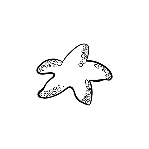 Icono de la estrella de mar ilustración dibujada a mano garabato — Vector de stock