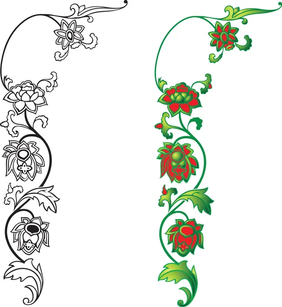 Floral oriental ornament — Stock Vector