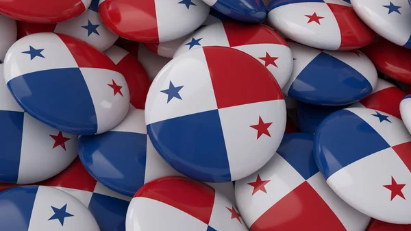 Representación Una Gran Cantidad Insignias Con Bandera Panamá Una Vista — Foto de Stock