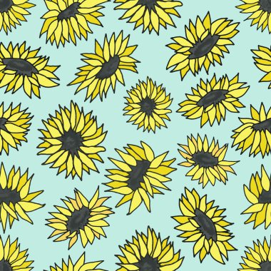 ayçiçekleri pürüzsüz desen