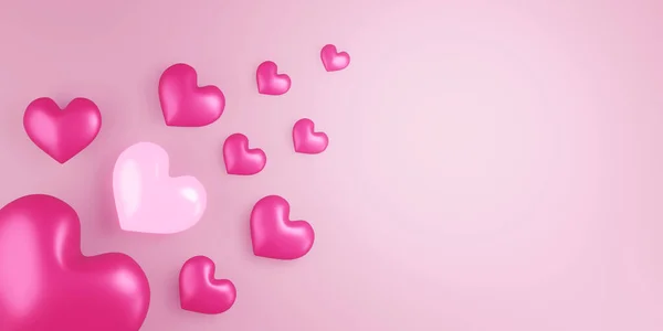 Valentine Fundo Conceito Cartão Amor Exibição Vazia Renderização — Fotografia de Stock