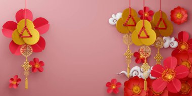 Çin yeni yılı, geleneksel tabelayla mutlu yıllar..