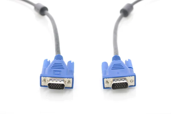 Vga-Stecker isoliert auf weißem Schwarzgrund — Stockfoto