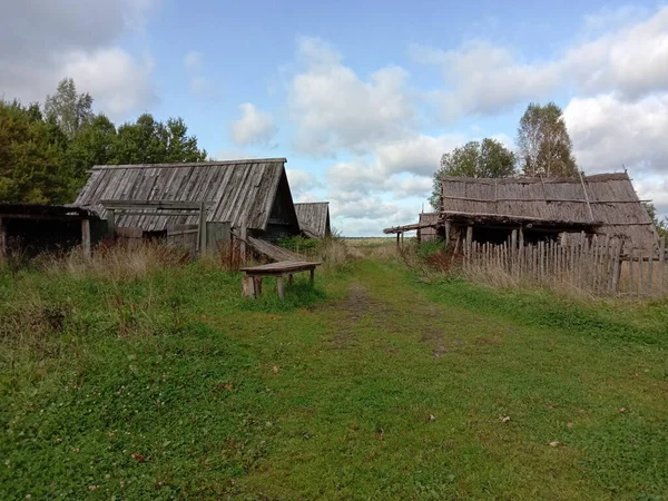    Köyde güçlü bir rüzgar var. Ağaçlar sallanıyor. Bulutlar gökyüzünde süzülür.