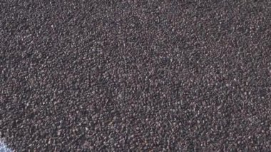 Asfaltta beyaz şerit, şehir otoyolu, panoramik hareket