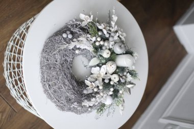 Işık içerisine kristal kütle dekorasyonları