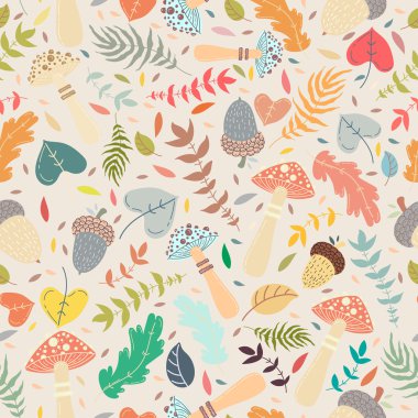 Işık, parlak renkler desende sorunsuz dekoratif stilize yaprak