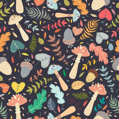 Işık, parlak renkler desende sorunsuz dekoratif stilize yaprak