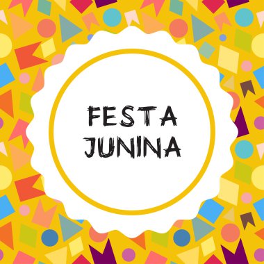 Festa Junina Brezilya Festivali için parlak vektör illüstrasyon.