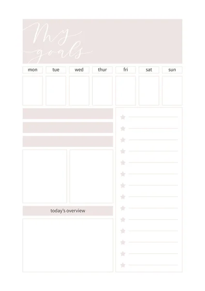 Planner for life and business, planner sheets, organizer for personal and work issues — Stock Vector