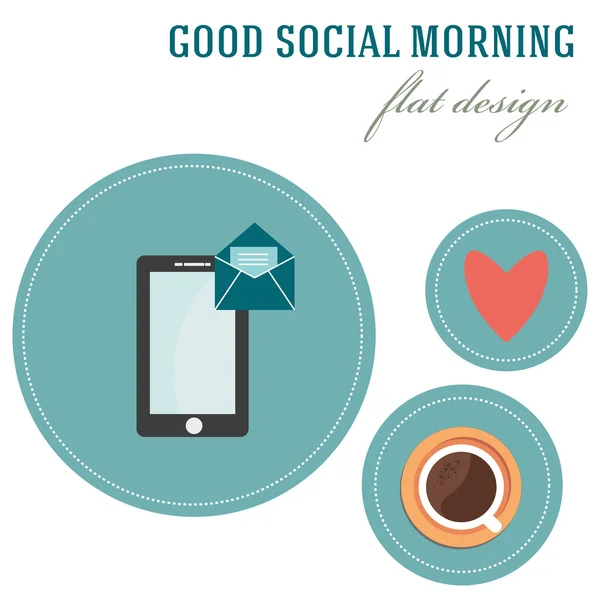 Sociale Goedemorgen — Stockvector