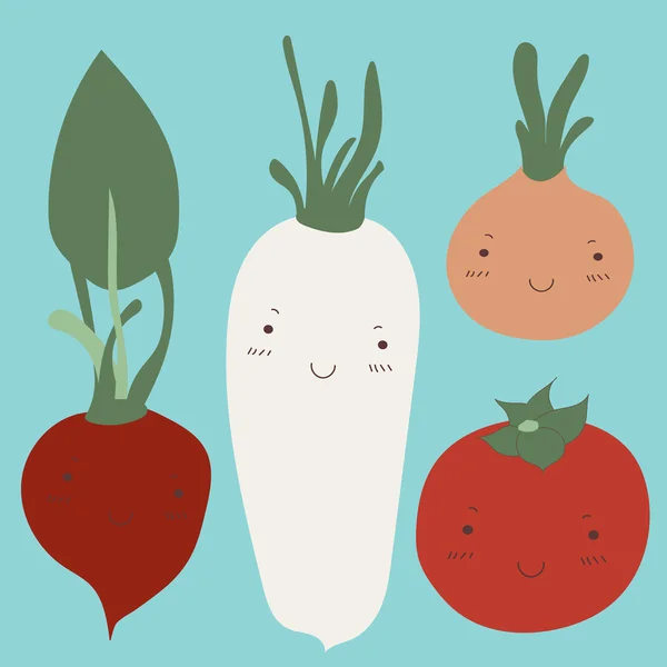 Cute veggies — Stock Vector