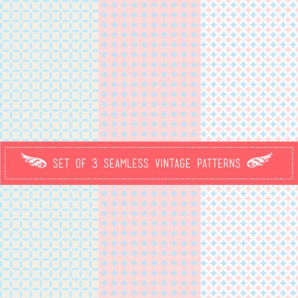 Set of 3 seamless patterns