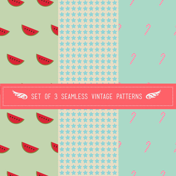 Set of 3 seamless patterns