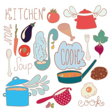 Mutfak karalamalar kümesi