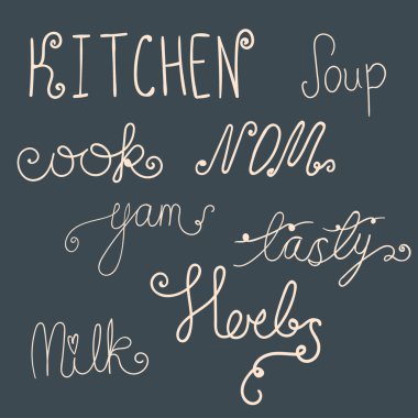 Mutfak karalamalar kümesi