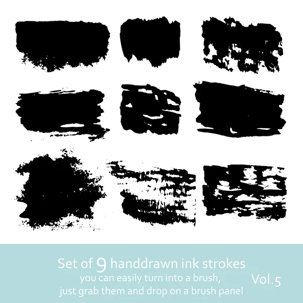 Ink brush strokes — Stock Vector