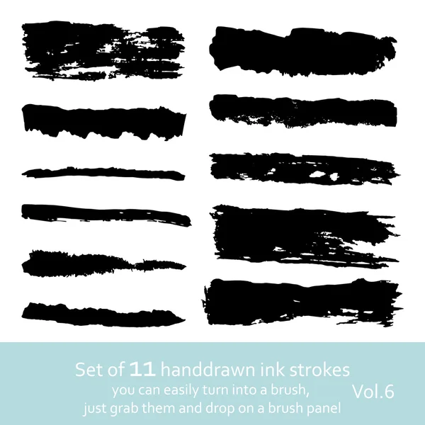 Ink brush strokes — Stock Vector