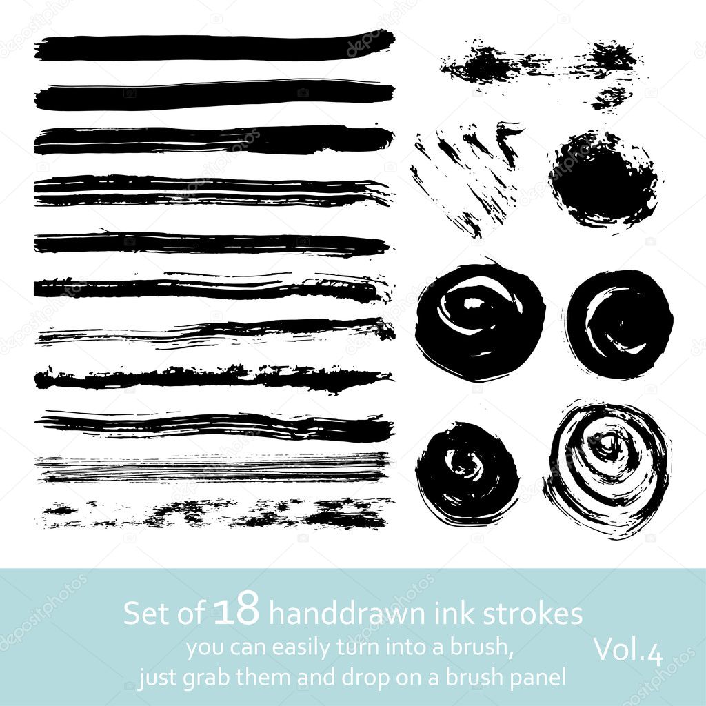 Ink brush strokes