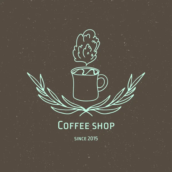 Doodlr coffee shop logo — Stock Vector