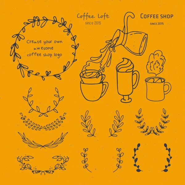 Skapa ditt eget kafé logotyp. — Stock vektor