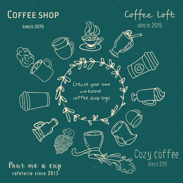 Create your own coffee shop logo. — Stock Vector