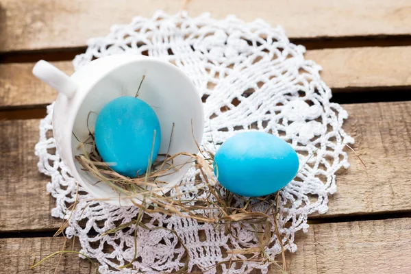 Easter eggs photo composition — Stock Photo, Image