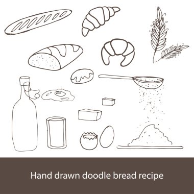 Vintage elle çizilmiş kroki stil fırın kümesi. 