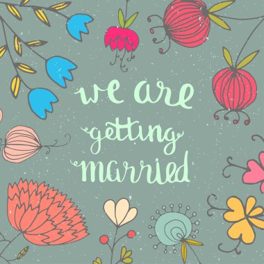 Elle çizilmiş doodle kaydetmek tarihi bildirimi kartı