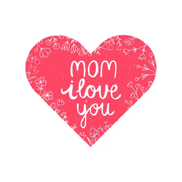 Bonne fête des mères carte de félicitations lettrage dessiné à la main — Image vectorielle