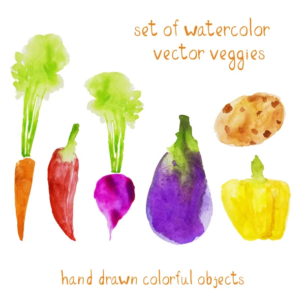 Set of watercolor veggies — Stok fotoğraf