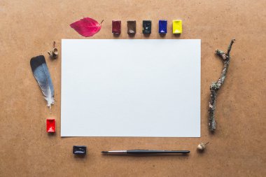 Kimlik ve zanaat mockup Retro filtre efekti ile ayarla