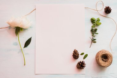 Kimlik ve zanaat mockup Retro filtre efekti ile ayarla