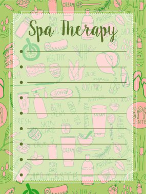 Spa salonu karikatür simgeleri desen