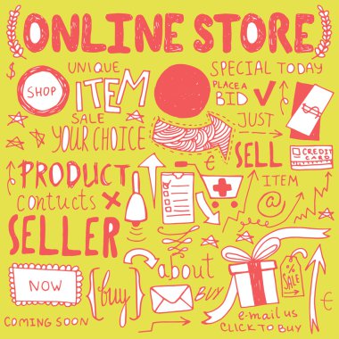 Online alışveriş, satış Icons set