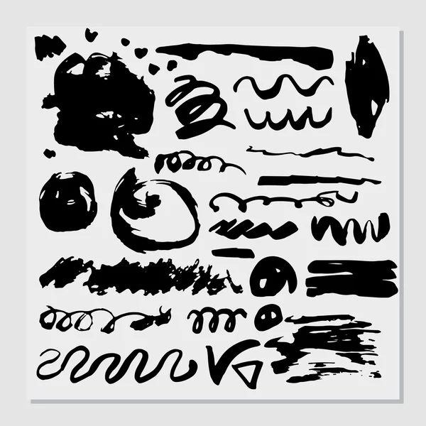 Conjunto de elementos negros grunge ing — Archivo Imágenes Vectoriales