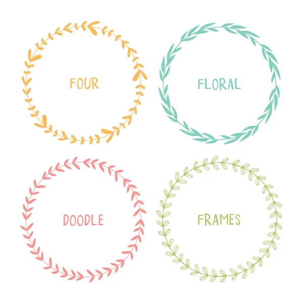 Set decoratieve ronde frames — Stockvector